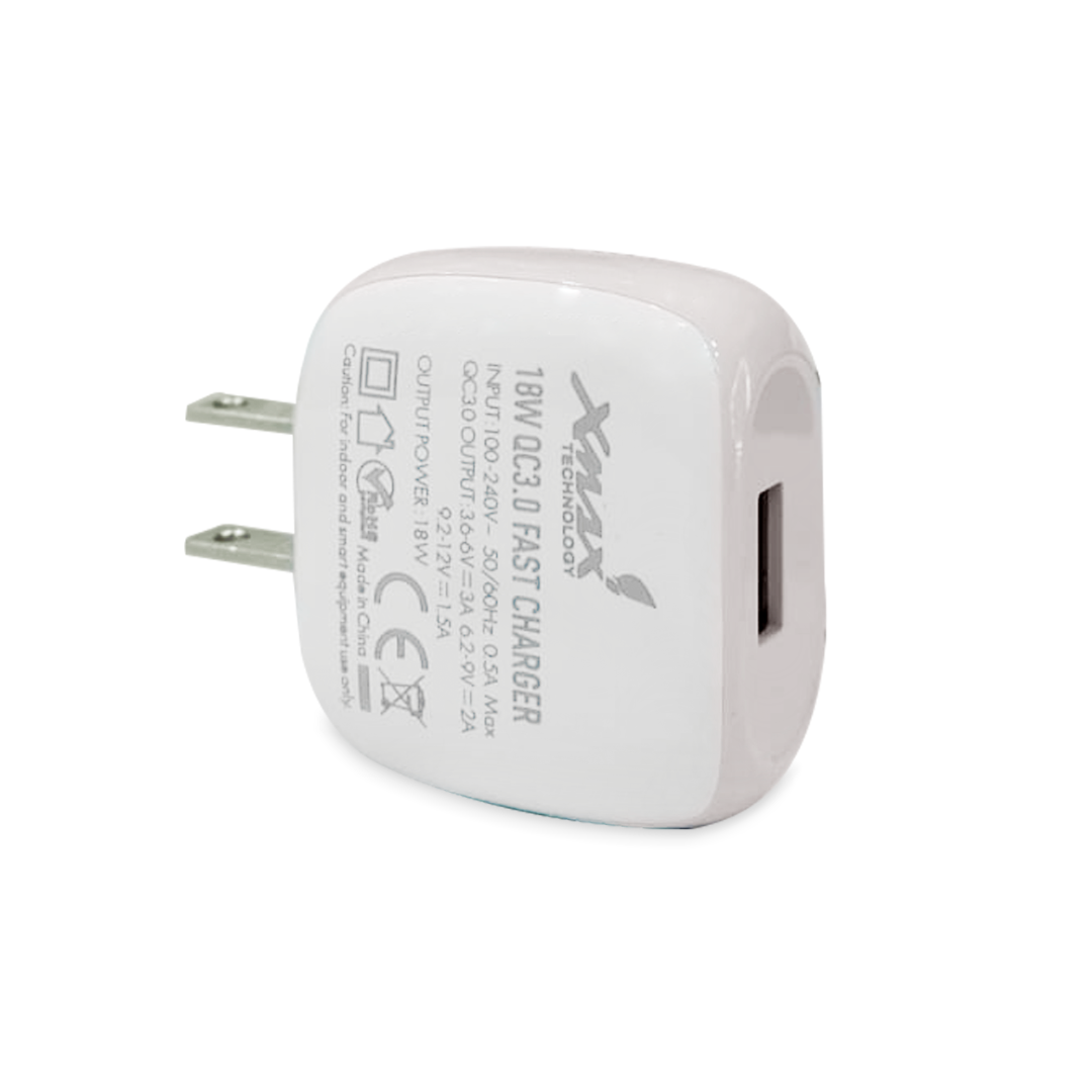 CARGADOR DE PARED TIPO V8  1 PUERTO USB - 18 WATTS