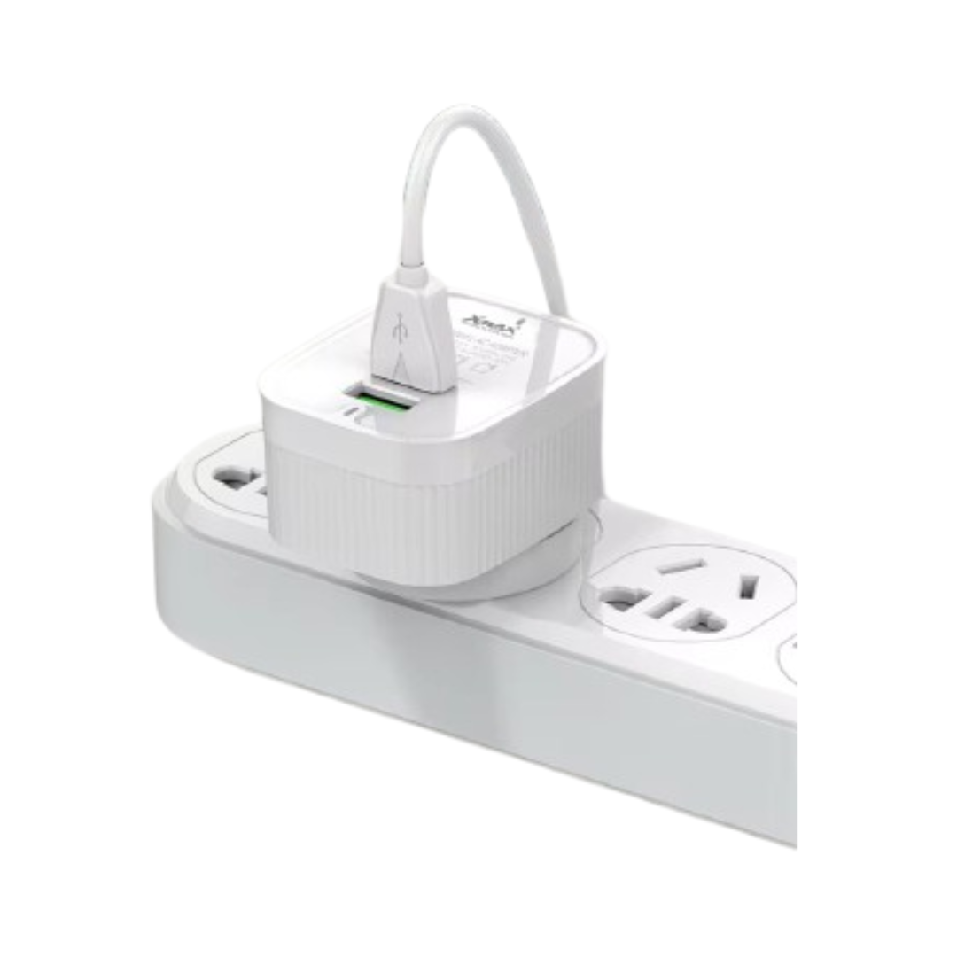 CARGADOR DE PARED TIPO C 1 PUERTO USB - 2.4 AMPERIOS