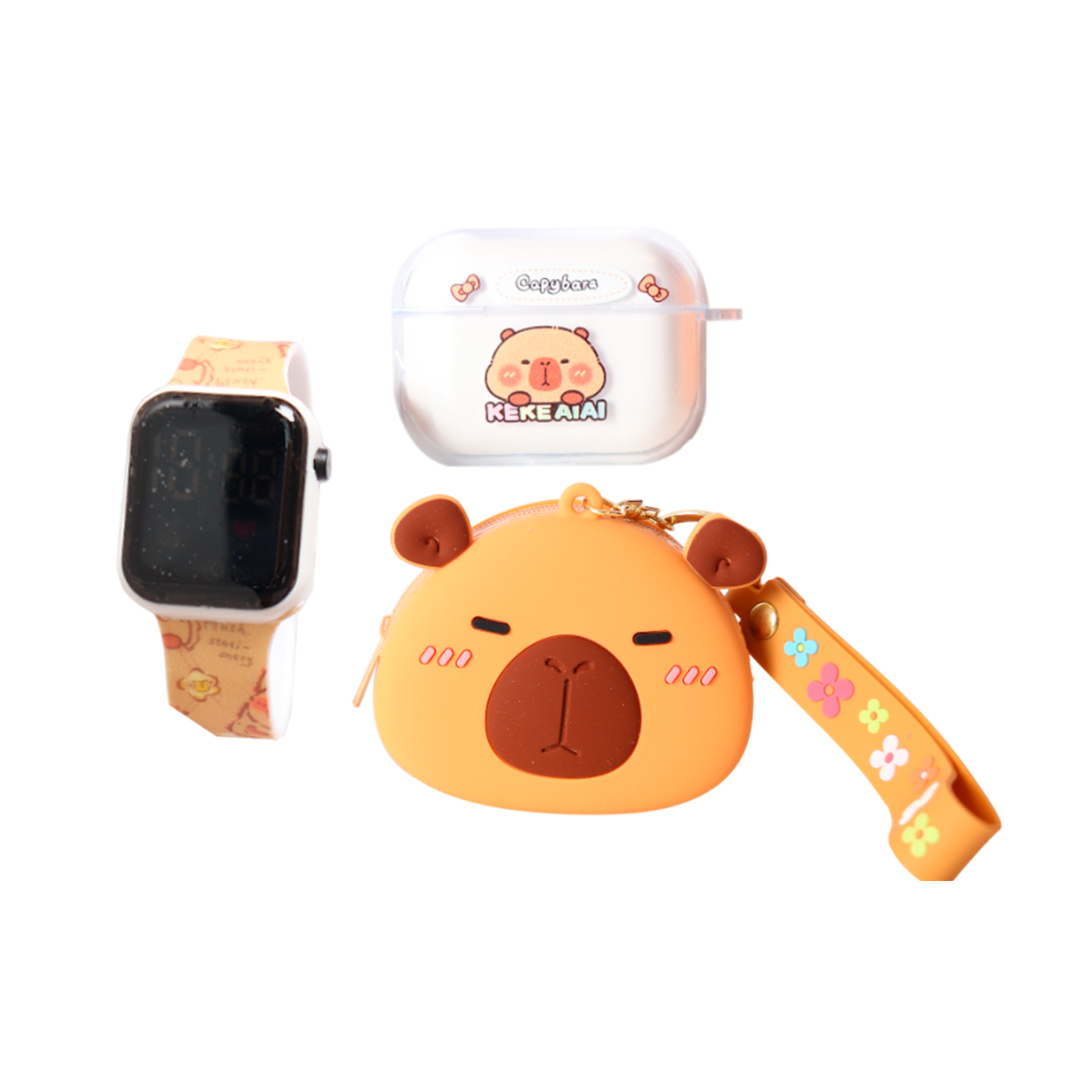AURICULARES INALÁMBRICOS  + RELOJ  CAPIBARA