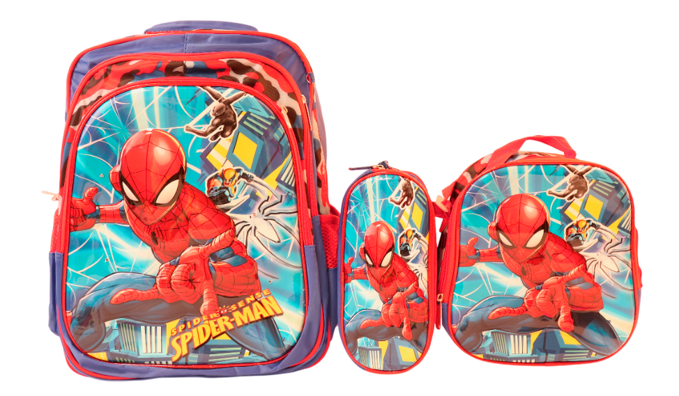 MOCHILA 3PCS  VARIOS DISEÑOS 3D PARA NIÑO