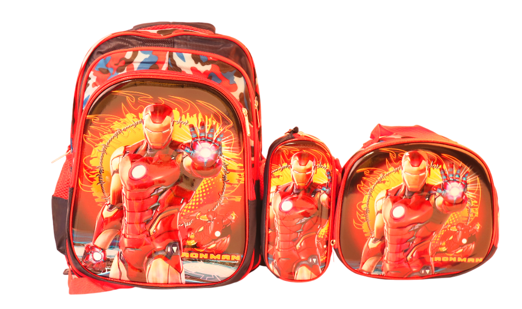 MOCHILA 3PCS  VARIOS DISEÑOS 3D PARA NIÑO