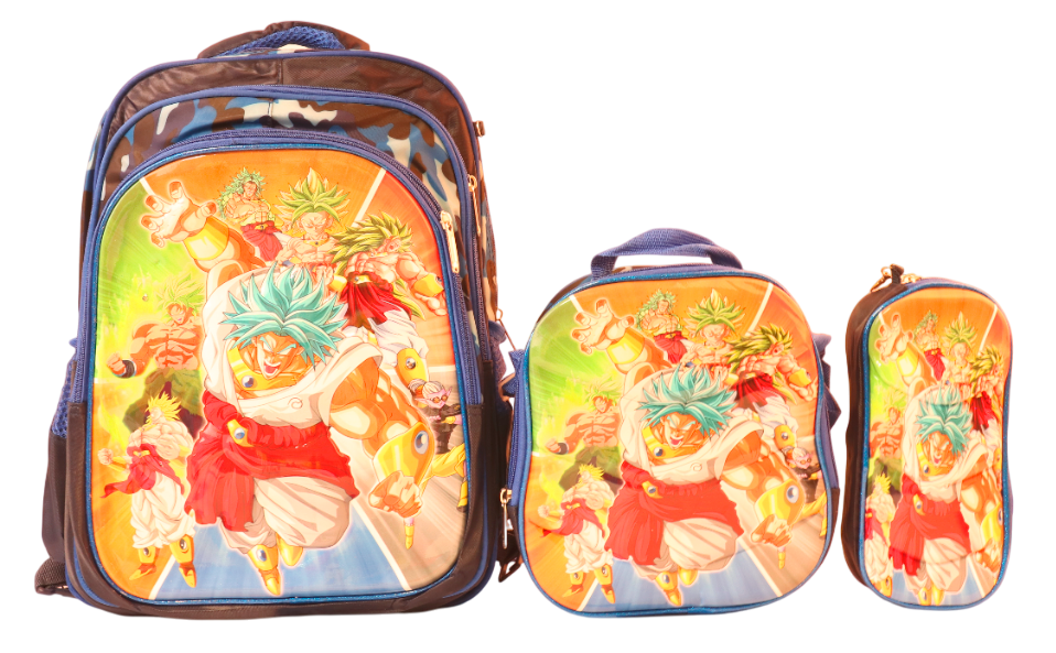 MOCHILA 3PCS  VARIOS DISEÑOS 3D PARA NIÑO