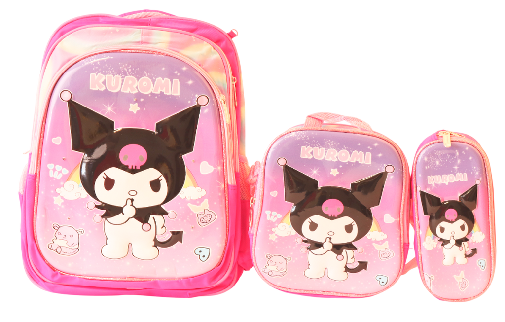 MOCHILA 3PCS  VARIOS DISEÑOS 3D PARA NIÑA