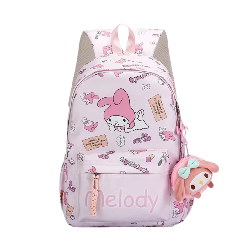 MOCHILA ESCOLAR  CON LLAVERO KUROMI
