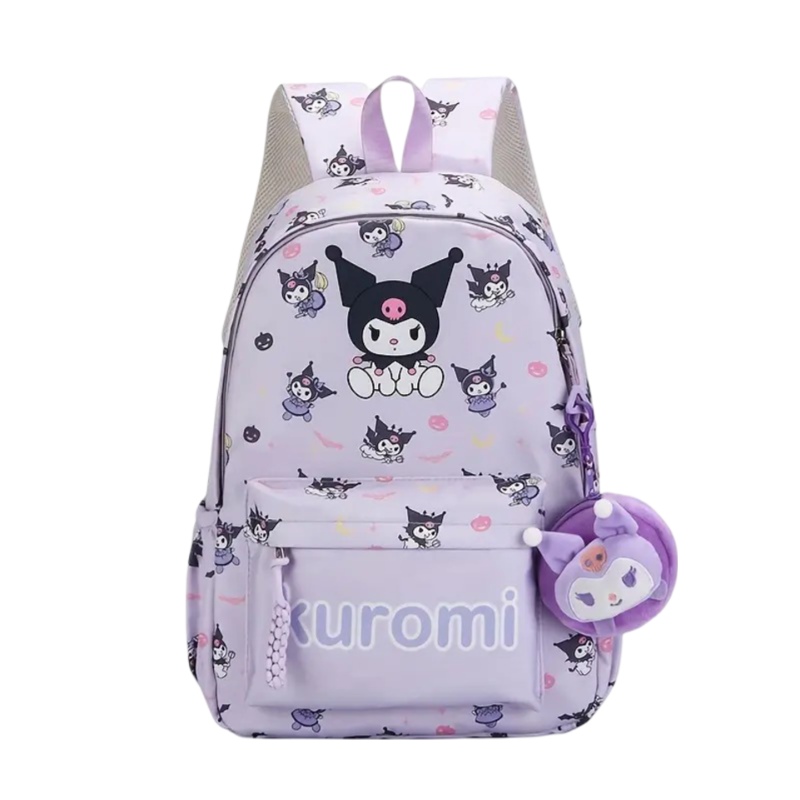 MOCHILA ESCOLAR  CON LLAVERO KUROMI